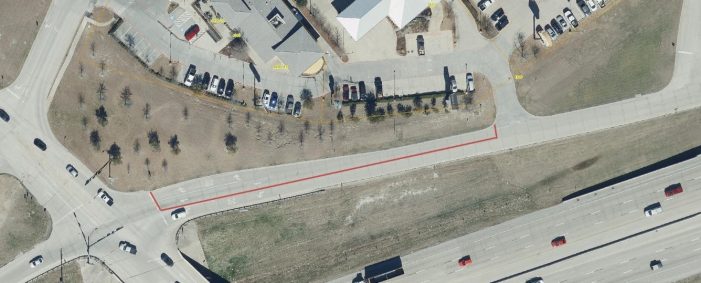 Partial lane closure on I-30 frontage road at Horizon/Village Dr. for flagpole project
