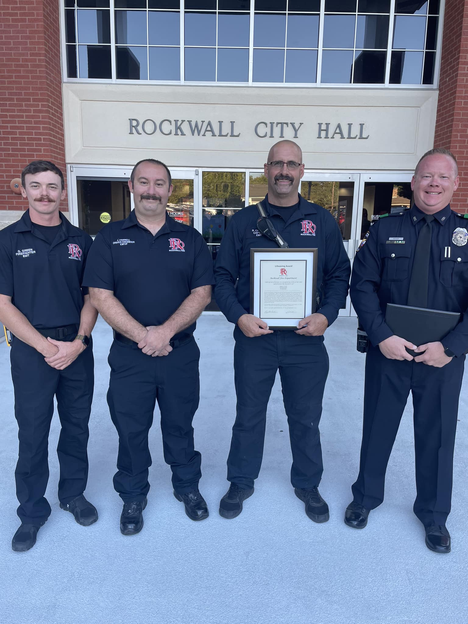 Rockwall first responders honored for saving twoyearold’s life Blue