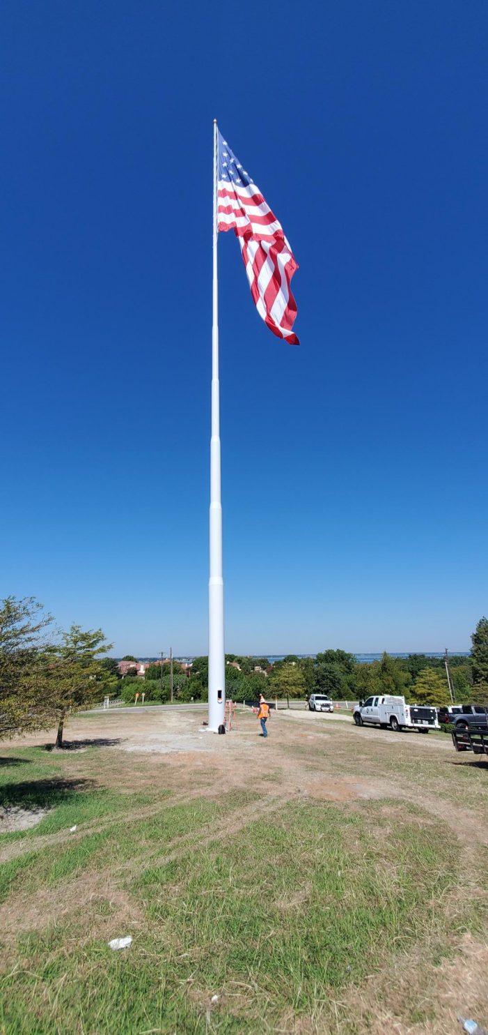 City of Rockwall’s giant American flag is officially flying high – Blue ...