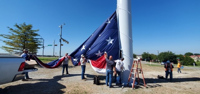 City of Rockwall’s giant American flag is officially flying high