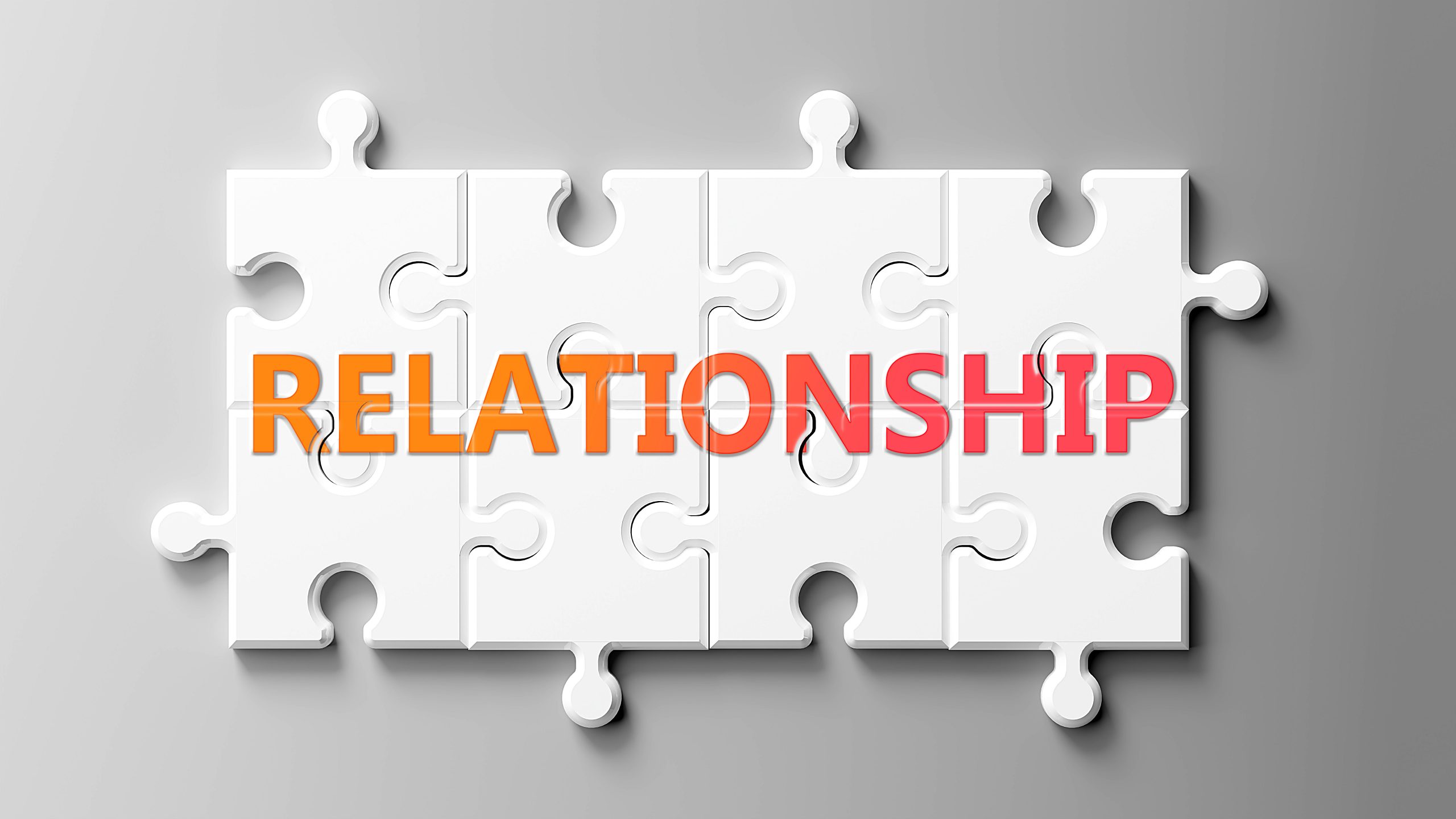 Relationship complex like a puzzle – pictured as word Relationsh