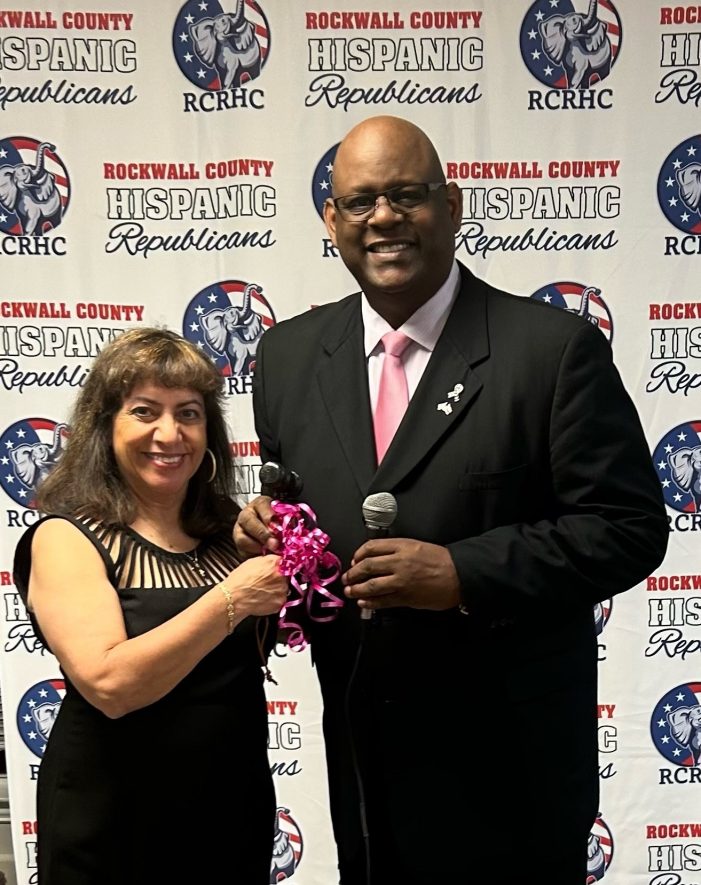 Passing of the gavel at Rockwall County Republican Hispanic Club
