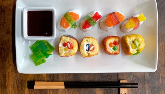 Cooking with Ease: Candy Sushi for the kiddos (or the kid in you!) this Valentine’s Day