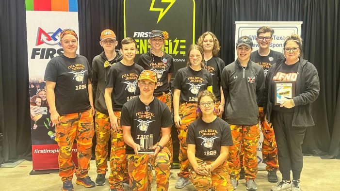 Rockwall High School Full Metal Jackets – Team 1296 – Wins Award at Robotics Competition