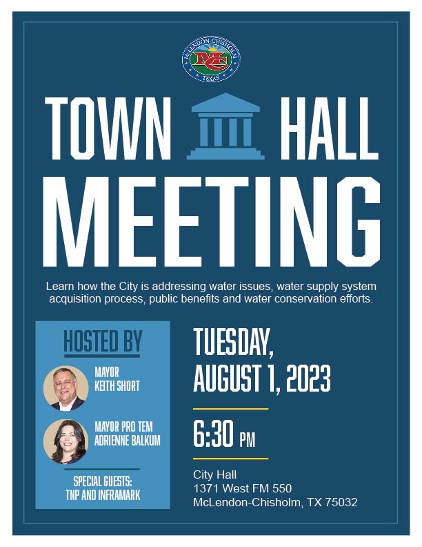 City of McLendon-Chisholm to host Town Hall Meeting addressing water issues