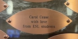 Rockwall County Library Adult Literacy Center Director, Carol Cease, recognized by ESL class