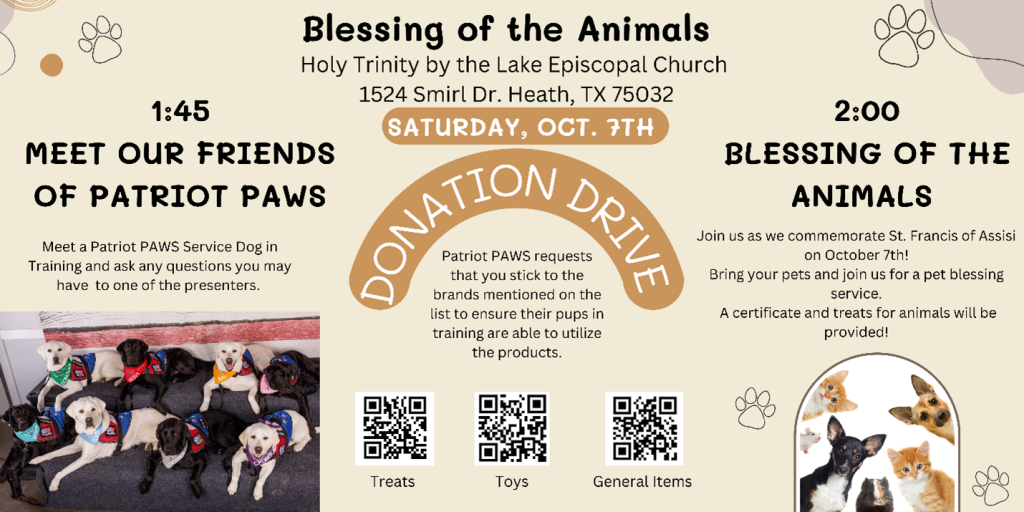 Holy Trinity to host Blessing of the Animals service with Patriot PAWS