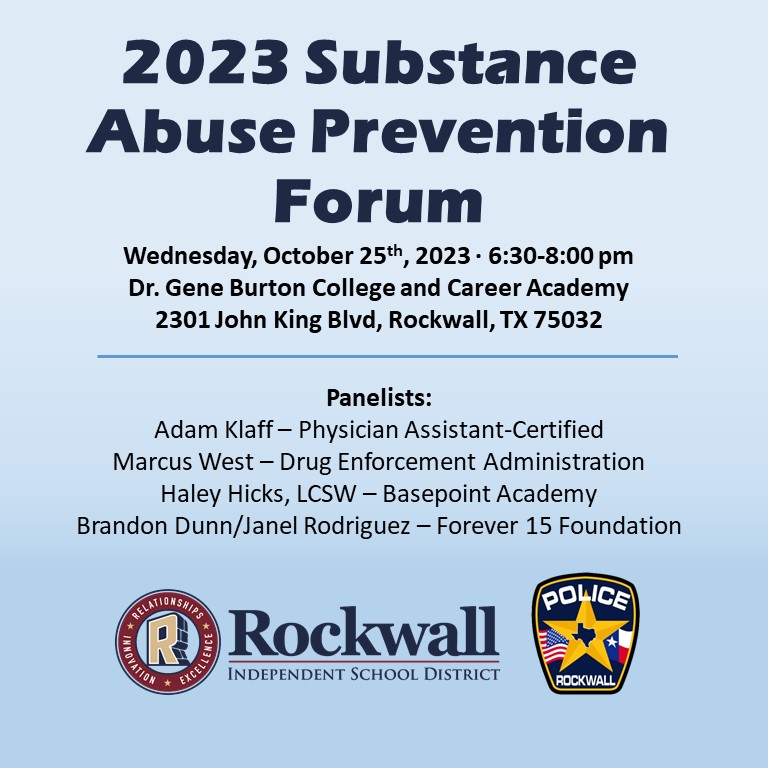 Rockwall Police Department to Host Substance Abuse Forum