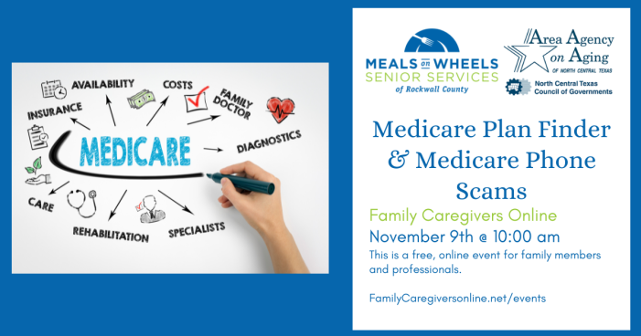 Rockwall Meals on Wheels and North Central Texas Area Agency on Aging: Medicare Plan Finder & Phone Scams