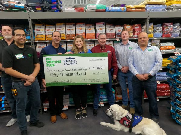 Patriot PAWS Service Dogs receives 50 000 Veterans Day donation