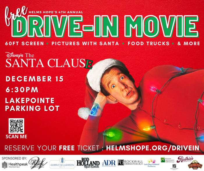 Helms Hope’s 4th Annual FREE Holiday Drive-In