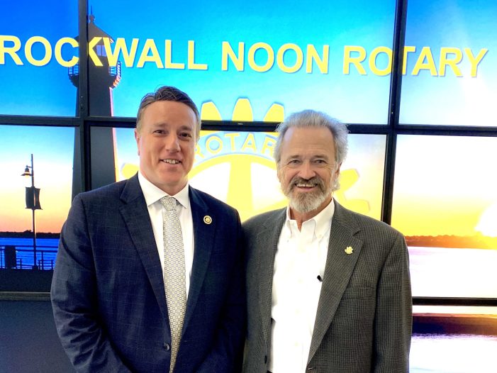 Congressman Pat Fallon speaks at Rockwall Noon Rotary luncheon