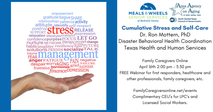 “Cumulative Stress and Self-Care”; a free webinar by Meals on Wheels Senior Services and Area Agency on Aging
