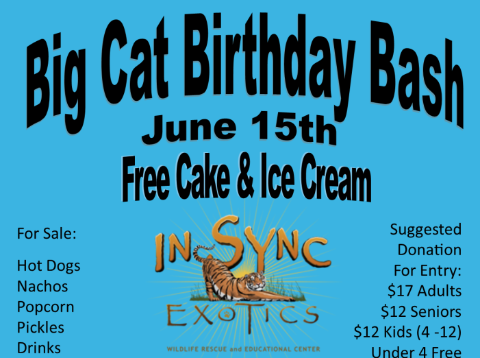 In-Sync Exotics hosts Big Cat Birthday Bash this Saturday, June 15