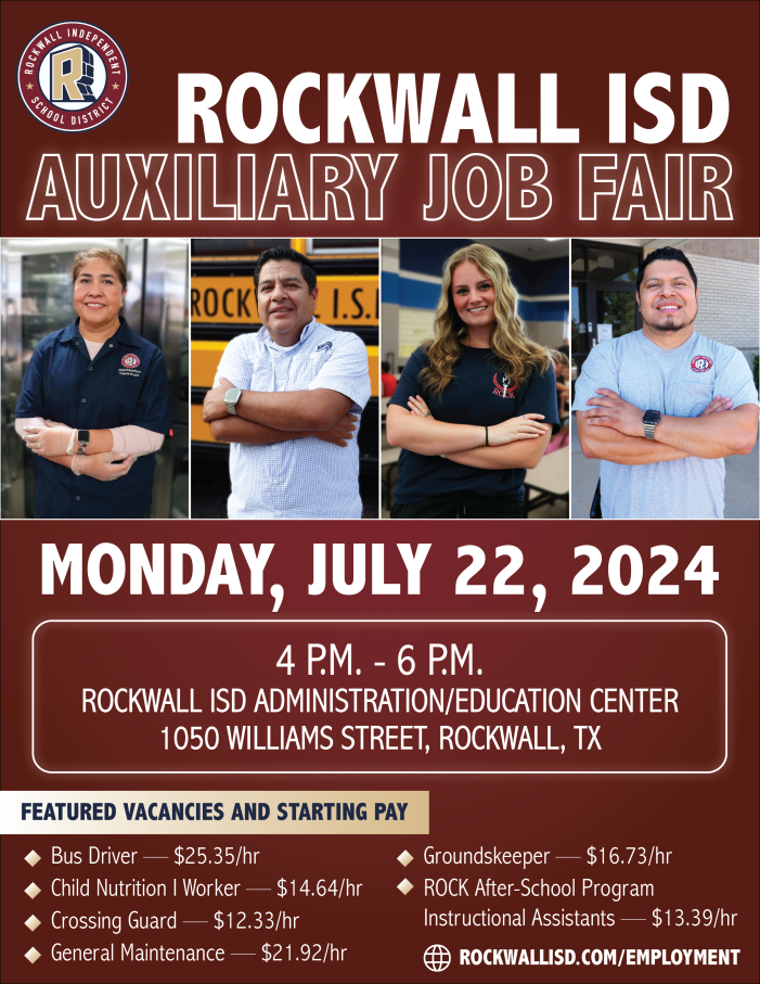 Rockwall ISD to host Auxiliary Job Fair July 22
