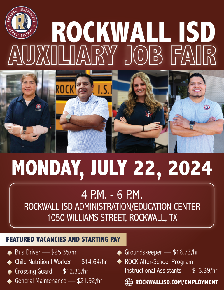 Rockwall ISD to Host Auxiliary Job Fair on July 22, 2024 – Blue Ribbon News