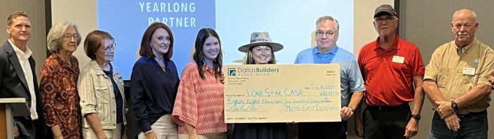 Dallas Builders Association presents check to Lone Star CASA