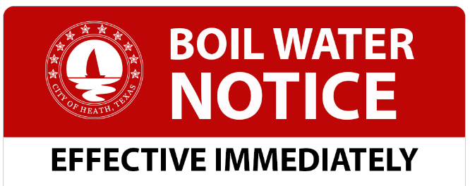 City of Heath issues BOIL WATER NOTICE effective immediately
