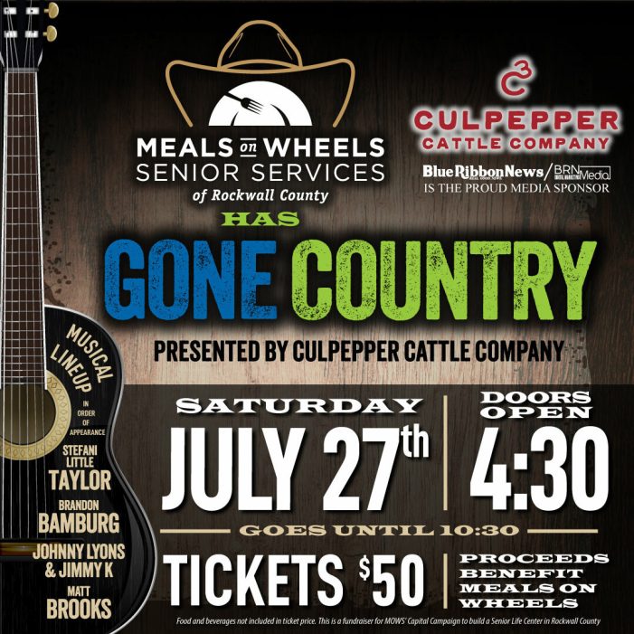 ‘Gone Country’ MusicFest July 27 at Culpepper benefiting Rockwall County Meals on Wheels