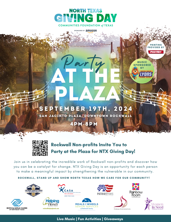 Rockwall to celebrate North Texas Giving Day with Party at the Plaza