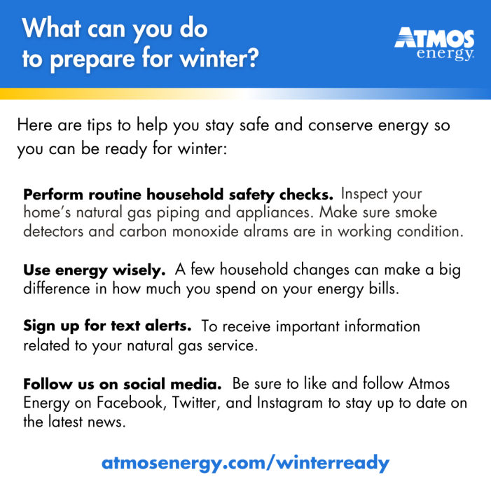 Join Atmos Energy in preparing for winter