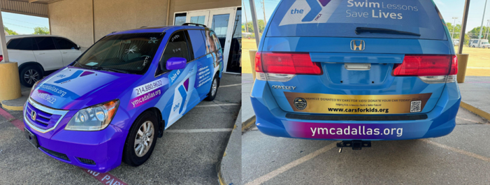 YMCA of Metropolitan Dallas & Cars for Kids hold presentation of wrapped van donation