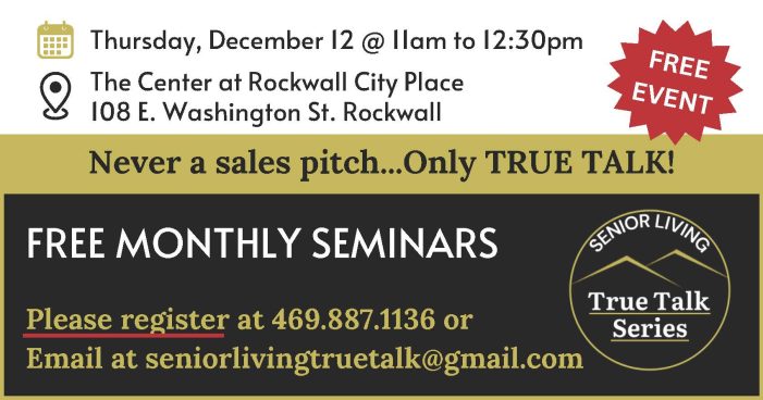 Seminar on downsizing for older adults and seniors in Rockwall