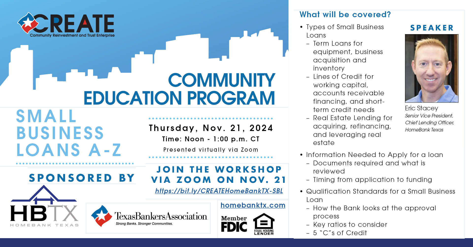 HomeBank Texas to present free, virtual workshop on small business loans