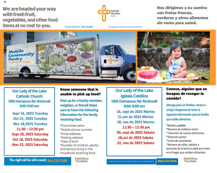 Mobile Food Pantry brings fresh food items to Rockwall next week
