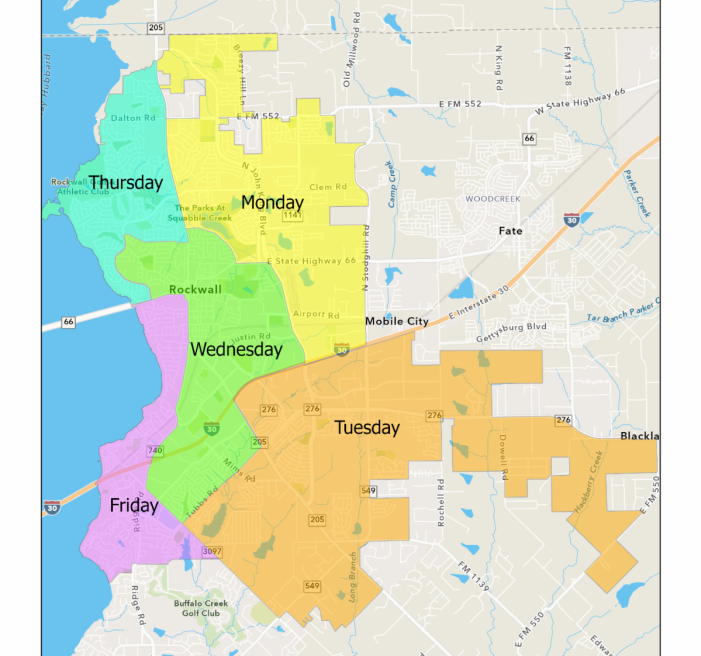 Reminder to Rockwall Residents: Updated Garbage, Recycling, and Brush & Bulk Services begin