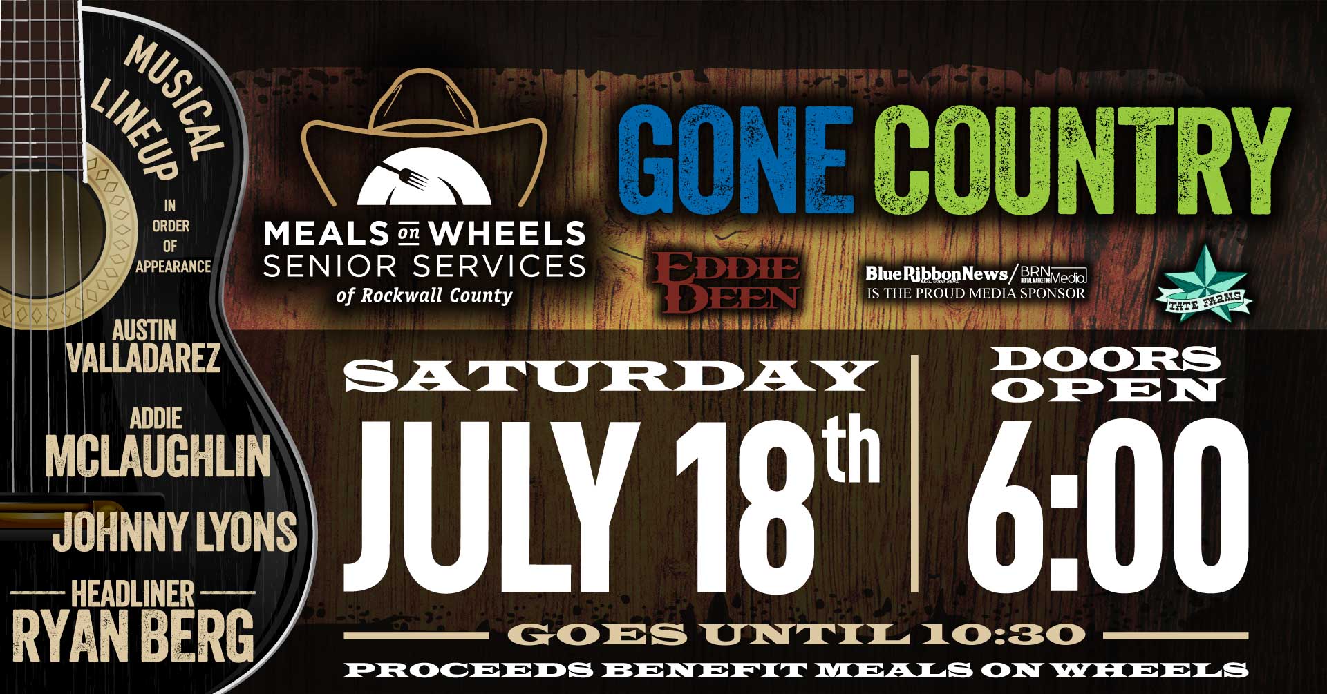 Tickets, sponsorships available for Rockwall County Meals on Wheels’ 3rd Annual ‘Gone Country’ Music Fest