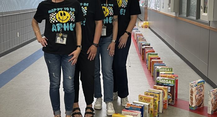 Local Students ‘Bowl Over’ Hunger with Massive Cereal Box Challenge