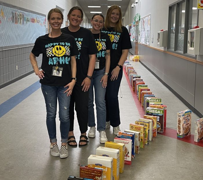 Local Students ‘Bowl Over’ Hunger with Massive Cereal Box Challenge