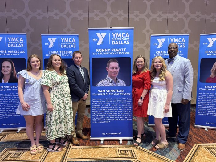 J.E.R. Chilton YMCA at Rockwall Names Ronny Pewitt Volunteer of the Year at YMCA of Metropolitan Dallas 140th Annual Celebration with Fellow Honorees
