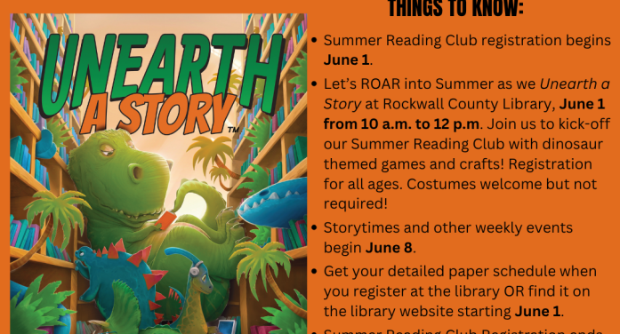 ‘Unearth A Story’ this Summer with Reading Club Programs at Rockwall County Library