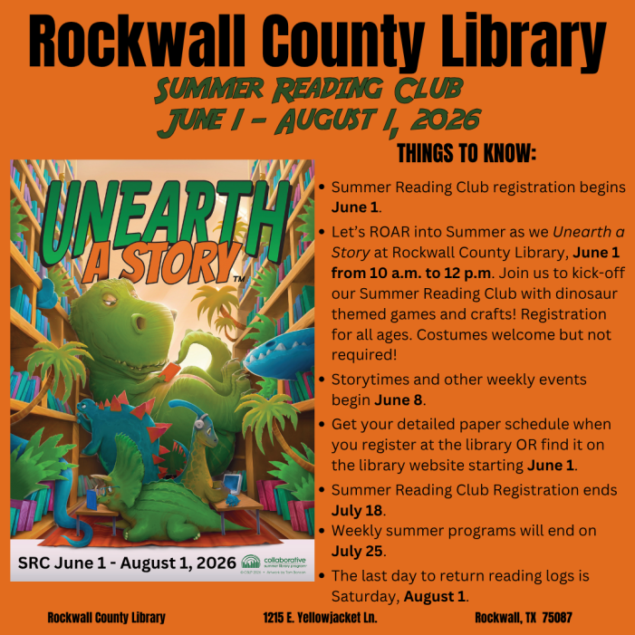 ‘Unearth A Story’ this Summer with Reading Club Programs at Rockwall County Library