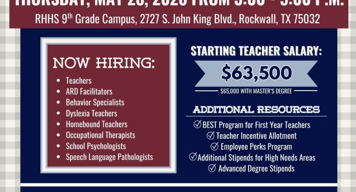 Rockwall ISD to Host Teacher & Special Education Professional Job Fair on May 28