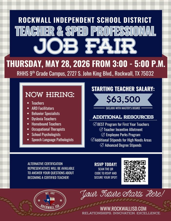Rockwall ISD to Host Teacher & Special Education Professional Job Fair on May 28