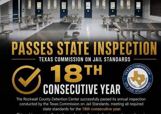 Rockwall County Detention Center Passes State Inspection for 18th Straight Year
