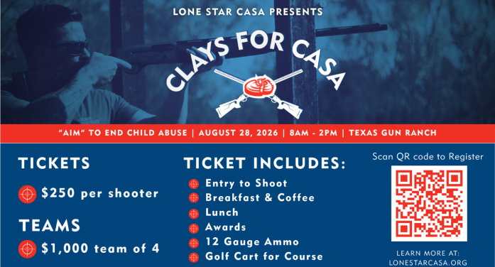 Lone Star CASA Celebrates 11 Years of Clays for CASA with Annual Fundraising Event on August 28