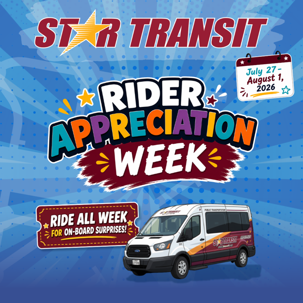 STAR Transit Celebrates Rider Appreciation Week July 27 – August 1