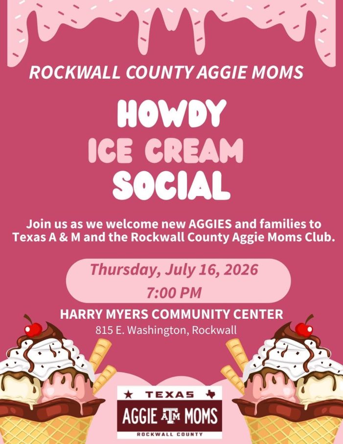 Ice Cream, Fellowship & Aggie Spirit: Rockwall County Howdy Social Set for July 16