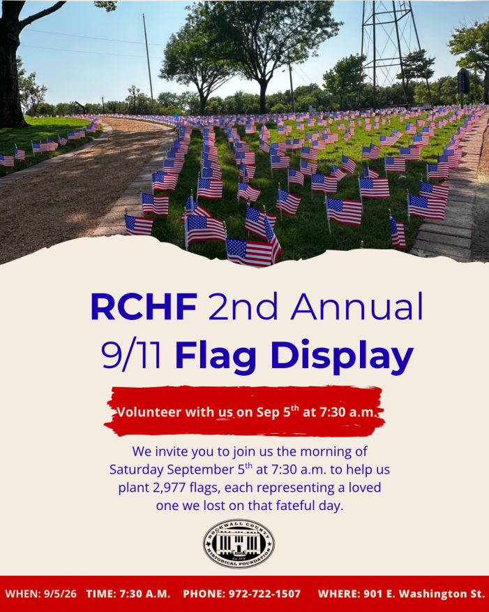Rockwall County Historical Foundation to honor 9/11 victims with 2,977-flag remembrance display