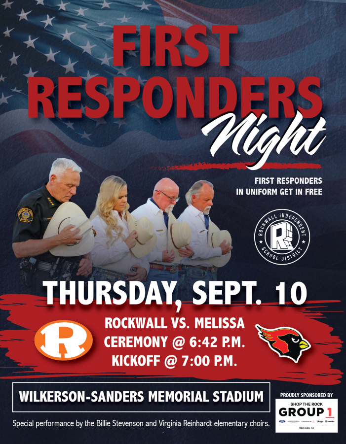 Rockwall ISD to honor local heroes at First Responders Night Sept. 10
