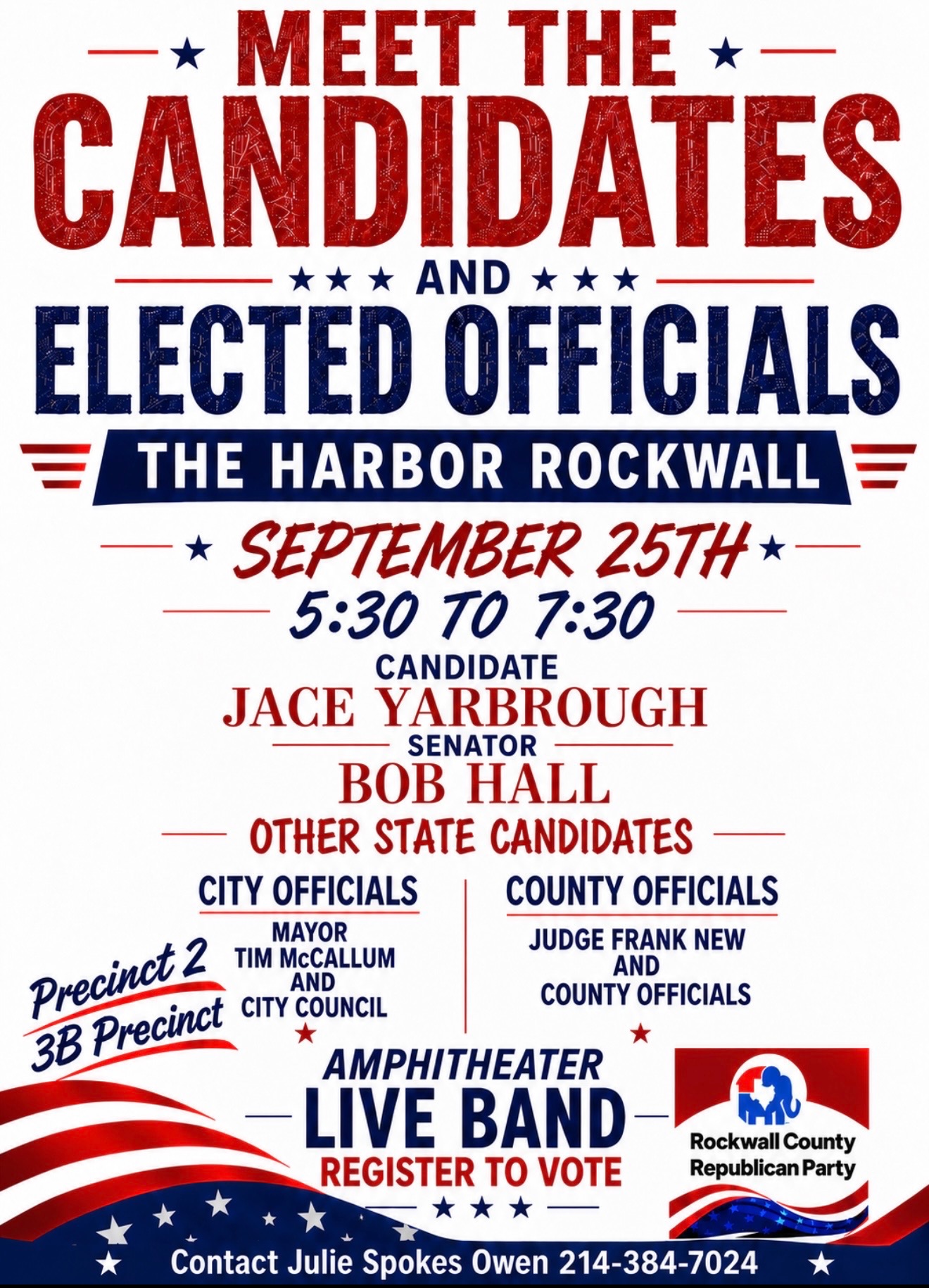 Meet the Candidates event set for Sept. 25 at The Harbor Rockwall