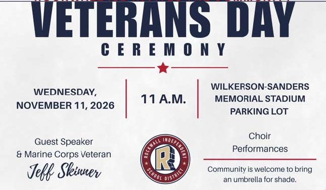 Rockwall ISD invites the community to Veterans Day ceremony