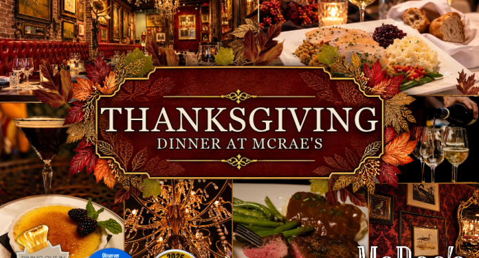 Celebrate Thanksgiving at Dallas’ Best All-Around Restaurant with a Chef-Prepared Holiday Feast at McRae’s